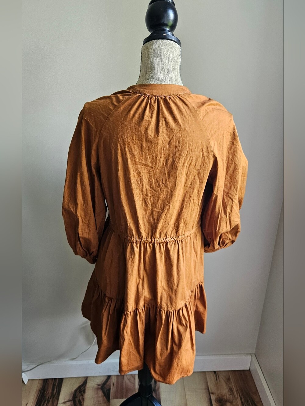 Astr Rust Brown Button-Front Mini Dress - Picture 3 of 7
